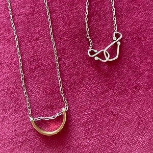 EC 18K & 925 Half Moon 16-18 inch Necklace